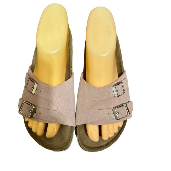 Birkenstock Women's Sandals in Light Pink and Brown - Picture 5 of 6